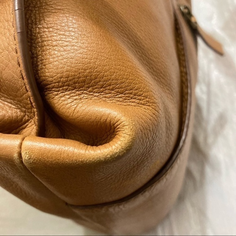 Fossil light brown leather two way shoulder messenger bag unisex - Picture 11 of 16